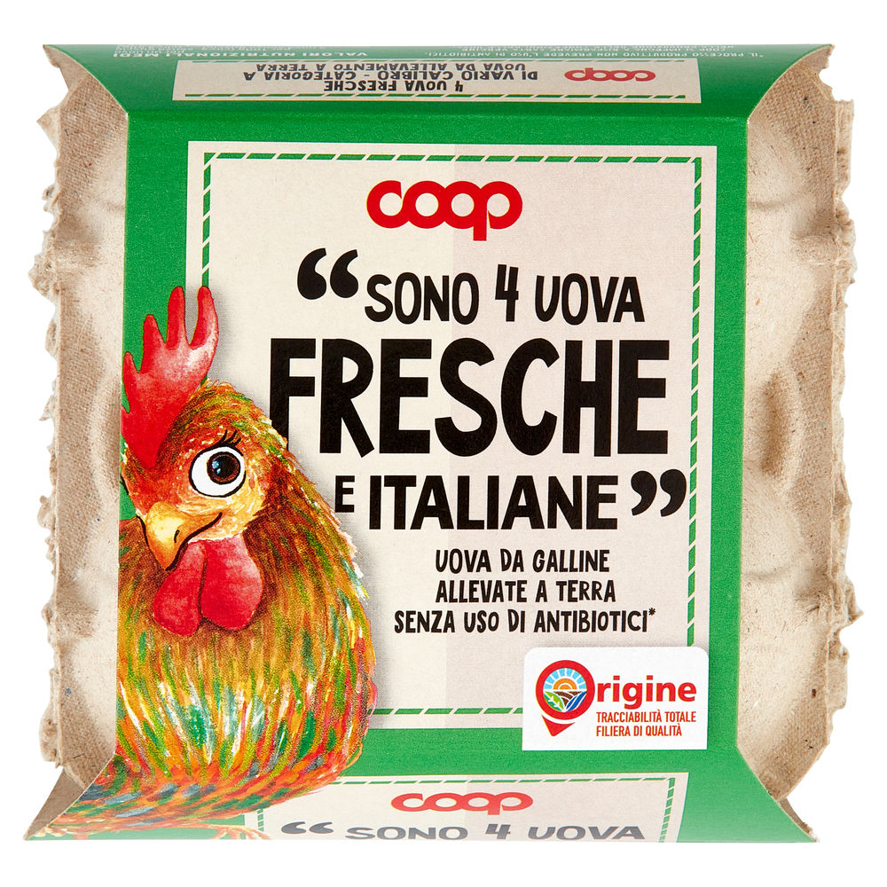 UOVA FRESCHE ALLEVATE A TERRA S/ANT. ORIGINE COOP CAL VARIO G 230 X4 - 1