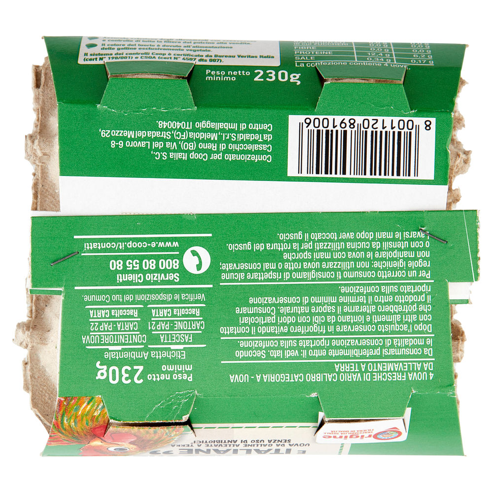 UOVA FRESCHE ALLEVATE A TERRA S/ANT. ORIGINE COOP CAL VARIO G 230 X4 - 10