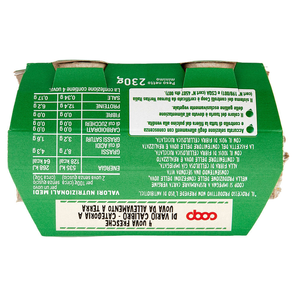 UOVA FRESCHE ALLEVATE A TERRA S/ANT. ORIGINE COOP CAL VARIO G 230 X4 - 25