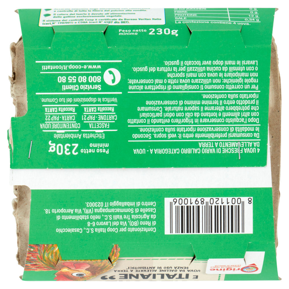 UOVA FRESCHE ALLEVATE A TERRA S/ANT. ORIGINE COOP CAL VARIO G 230 X4 - 8