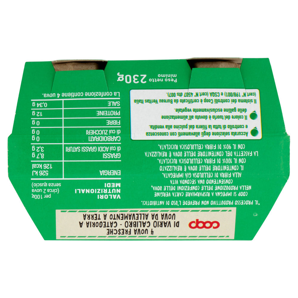 UOVA FRESCHE ALLEVATE A TERRA S/ANT. ORIGINE COOP CAL VARIO G 230 X4 - 31