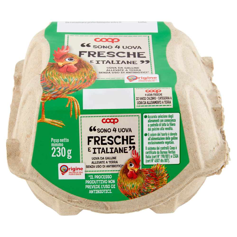 UOVA FRESCHE ALLEVATE A TERRA S/ANT. ORIGINE COOP CAL VARIO G 230 X4 - 39
