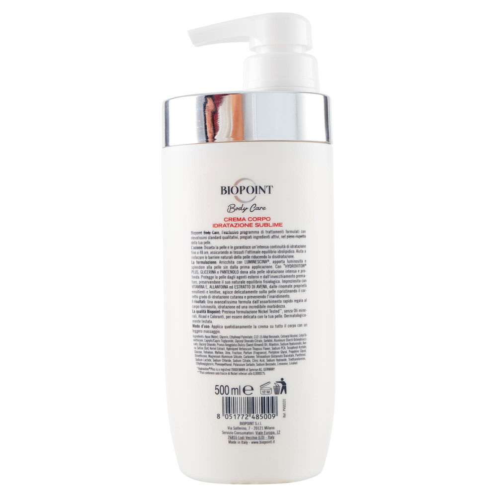 CREMA IDRATAZIONE SUBLIME BIOPOINT BODY CARE ML. 500ML - 2