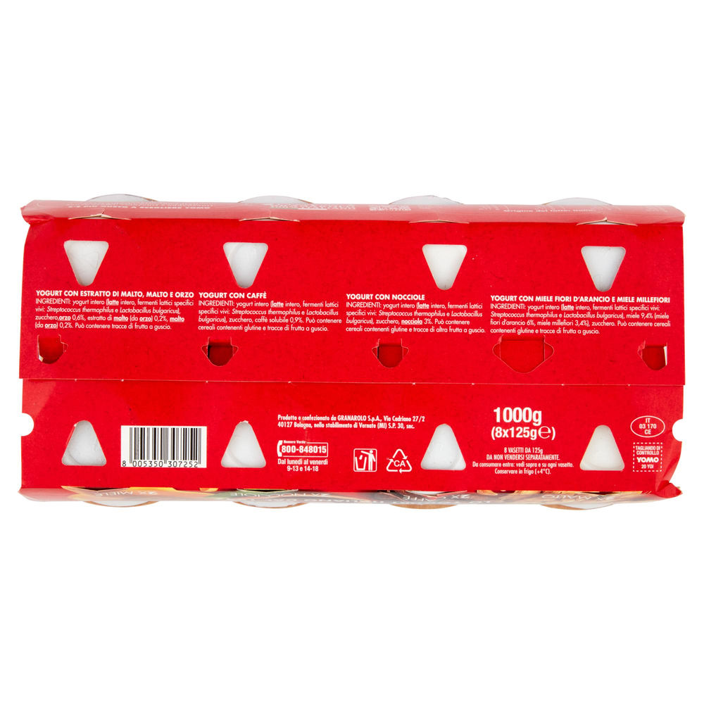 YOGURT YOMO INTERO CAFFE' MIELE MALTO NOCCIOLA 8X125 G - 1