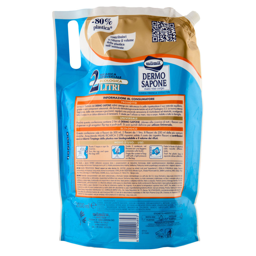 RICARICA DERMOSAPONE LIQUIDO MILMIL MAXI BUSTA L 2 - 1