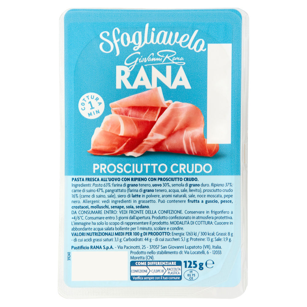 SFOGLIAVELO AL PROSCIUTTO CRUDO RANA VASCHETTA G 125 - 0