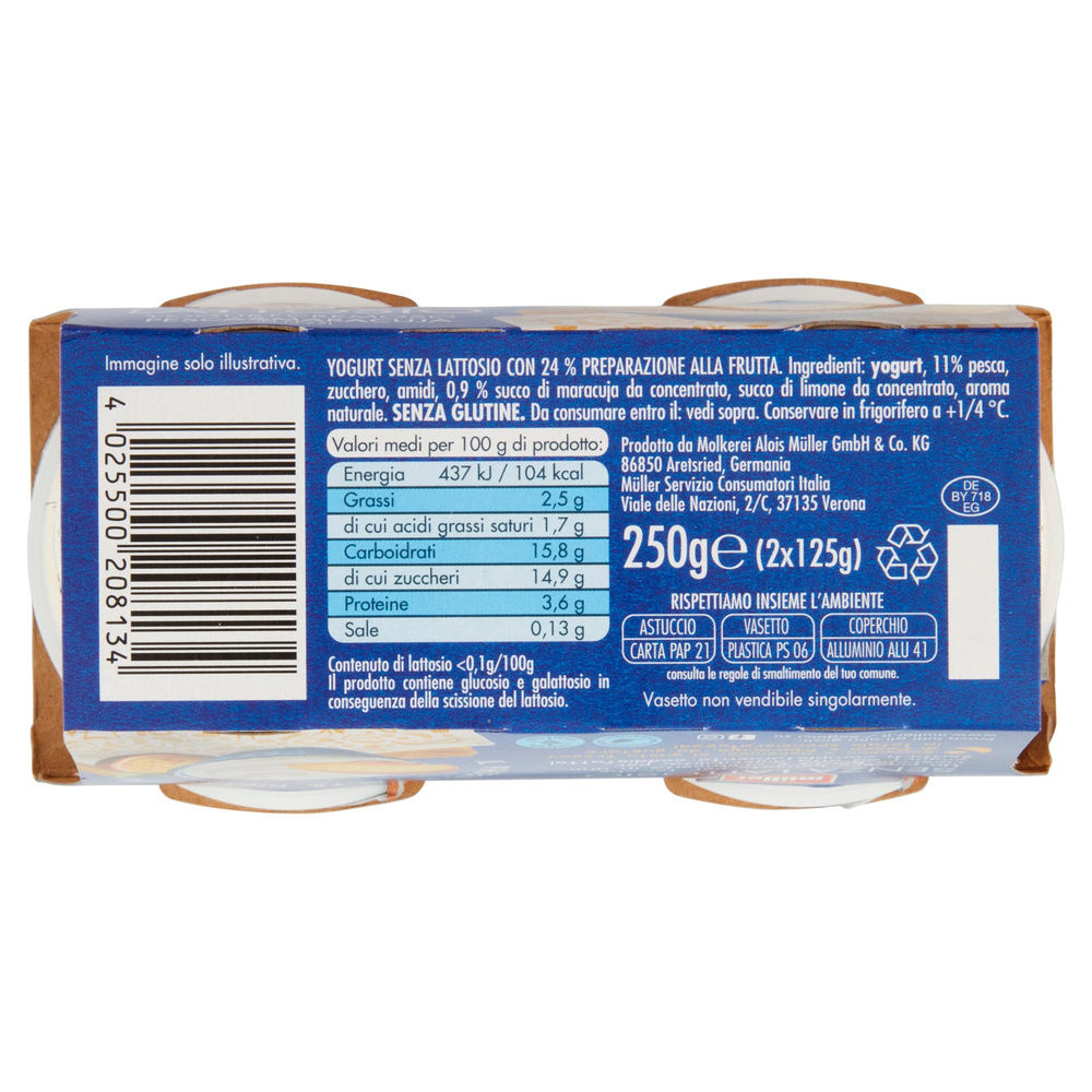 YOGURT PESCA&MARACUJA SENZA LATTOSIO  MULLER 2X125G - 5