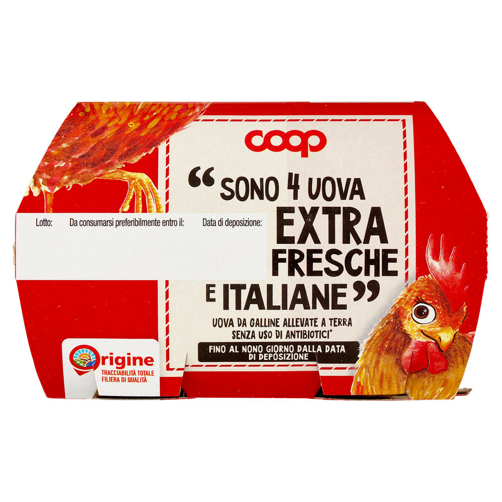 UOVA EXTRA FRESCHE M ALLEVATE A TERRA SENZA ANTIBIOTICI ORIGINE COOP X4 - 26