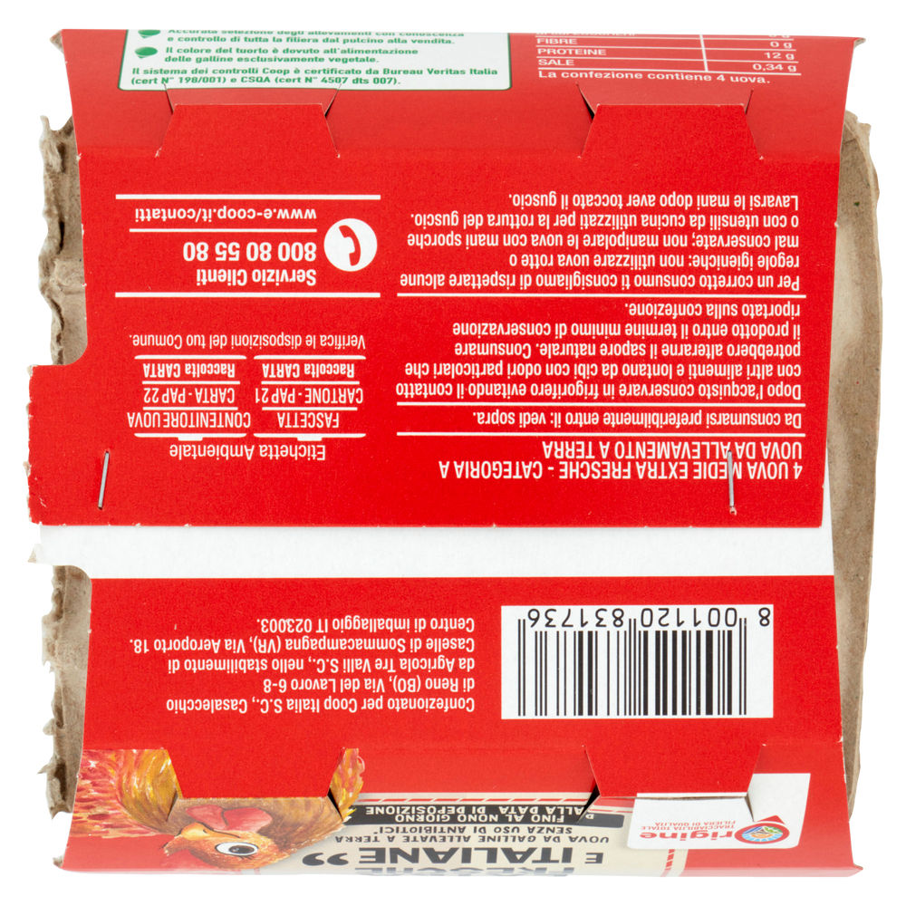 UOVA EXTRA FRESCHE M ALLEVATE A TERRA SENZA ANTIBIOTICI ORIGINE COOP X4 - 5
