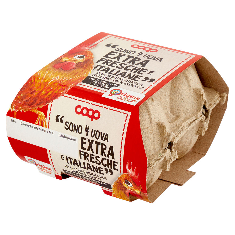UOVA EXTRA FRESCHE M ALLEVATE A TERRA SENZA ANTIBIOTICI ORIGINE COOP X4 - 23