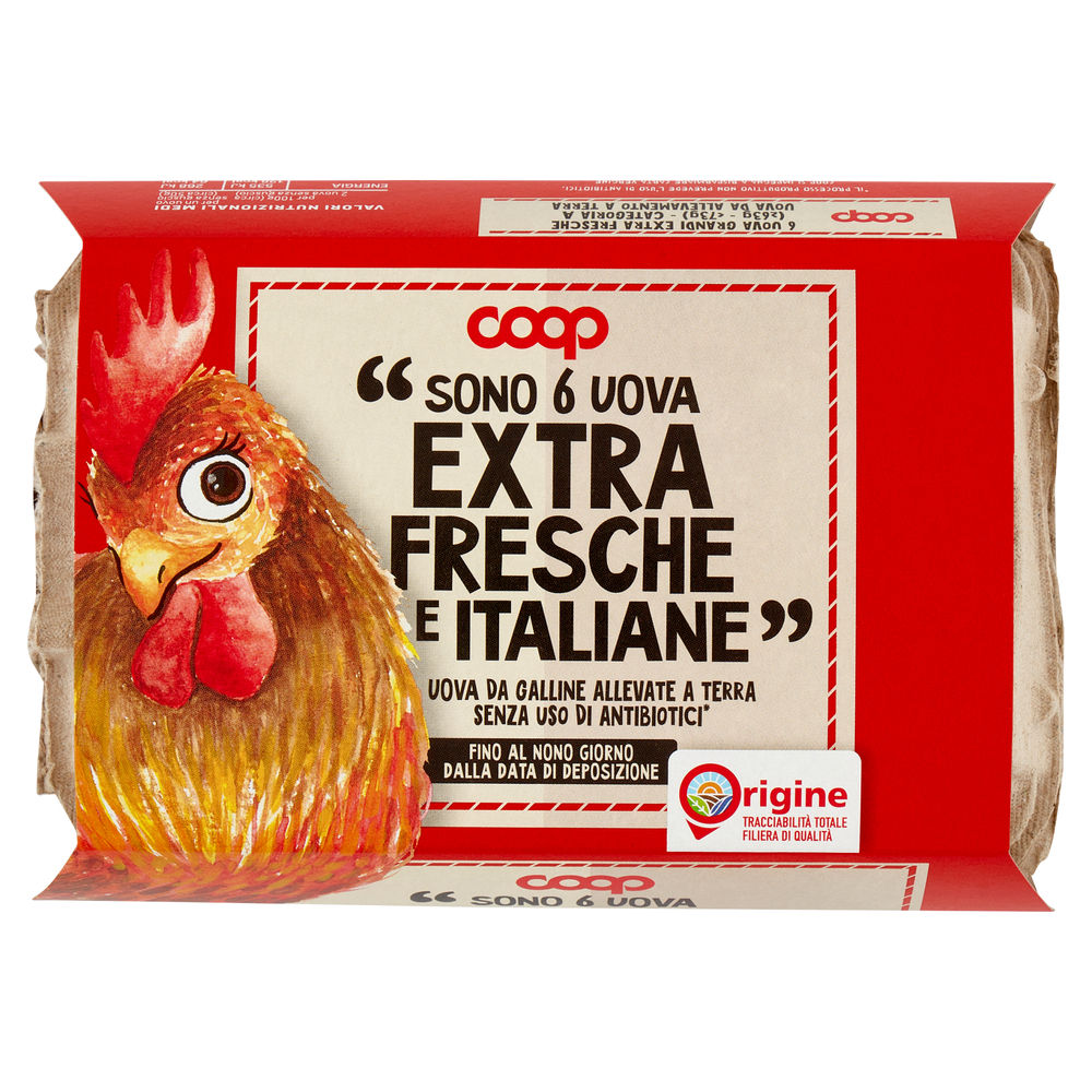 UOVA EXTRA FRESCHE L ALLEVATE A TERRA SENZA ANTIBIOTICI ORIGINE COOP X6 - 1