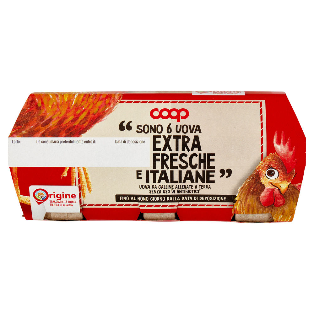 UOVA EXTRA FRESCHE L ALLEVATE A TERRA SENZA ANTIBIOTICI ORIGINE COOP X6 - 12