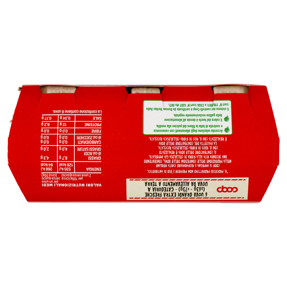 UOVA EXTRA FRESCHE L ALLEVATE A TERRA SENZA ANTIBIOTICI ORIGINE COOP X6 - 16