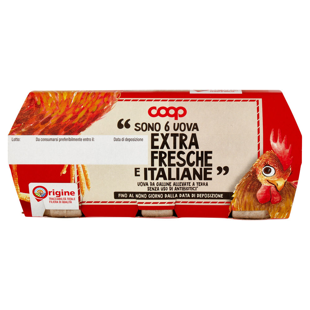 UOVA EXTRA FRESCHE L ALLEVATE A TERRA SENZA ANTIBIOTICI ORIGINE COOP X6 - 17