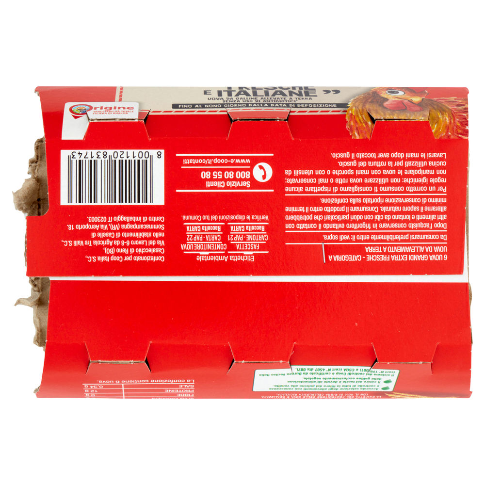 UOVA EXTRA FRESCHE L ALLEVATE A TERRA SENZA ANTIBIOTICI ORIGINE COOP X6 - 5