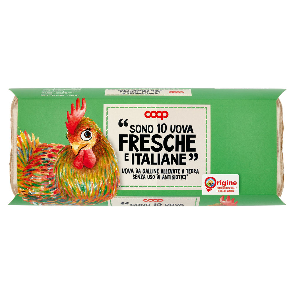 Uova fresche l allevate a terra senza antibiotici origine coop x10