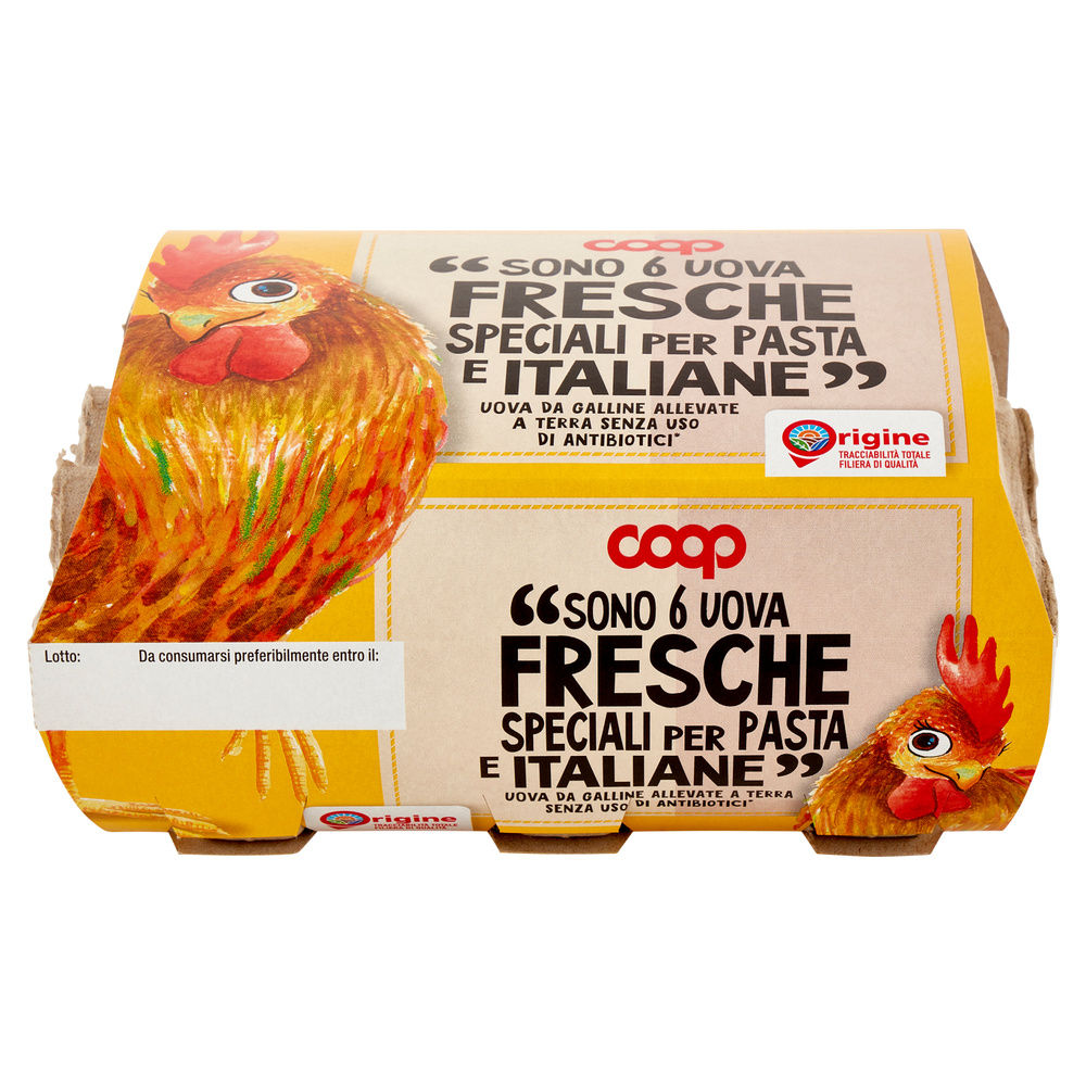 UOVA FRESCHE ALL. TERRA L SFOGL.GIAL.S/ANTIBIOTIC ORIGINE COOP SPECIALI PASTA X6 - 2