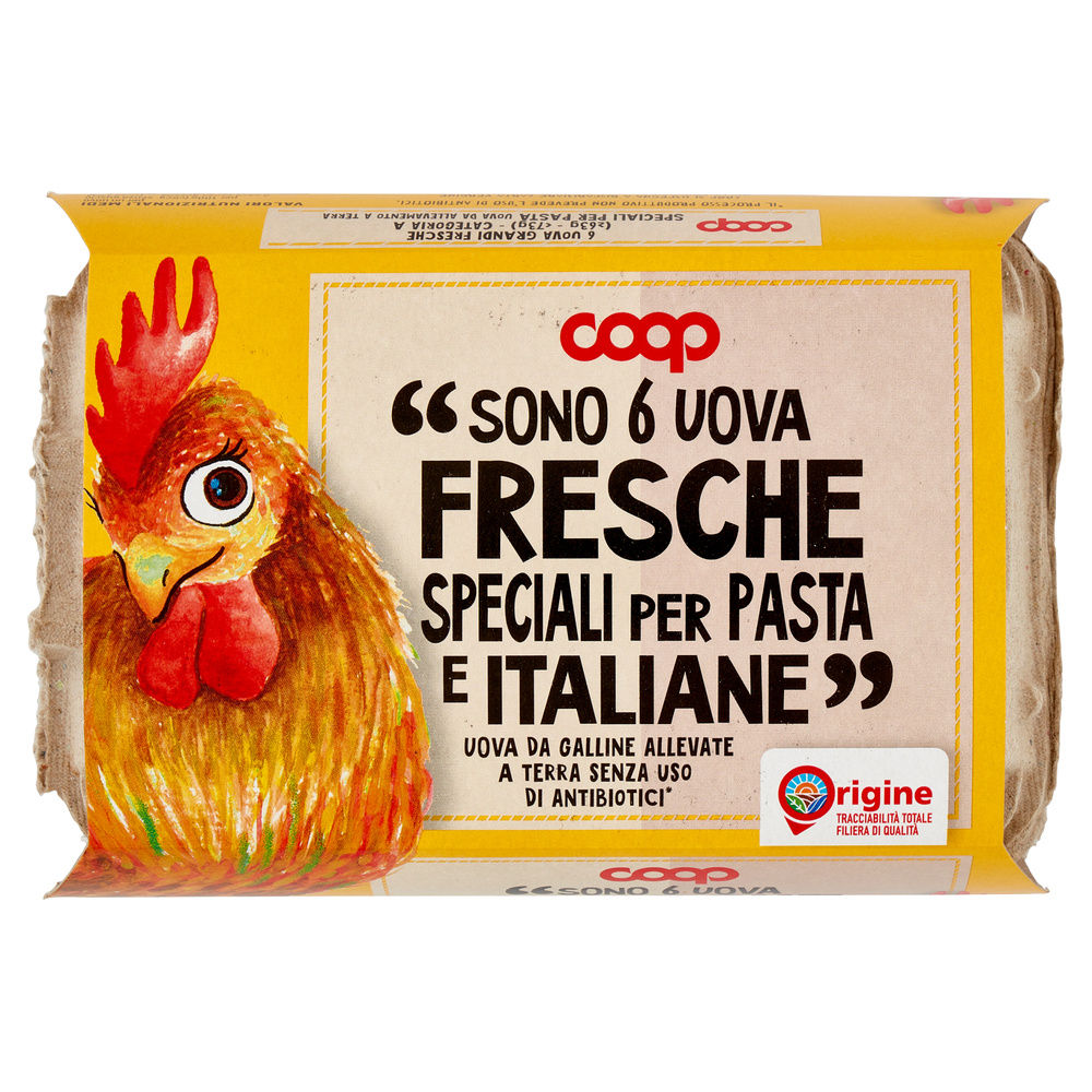 UOVA FRESCHE ALL. TERRA L SFOGL.GIAL.S/ANTIBIOTIC ORIGINE COOP SPECIALI PASTA X6 - 3