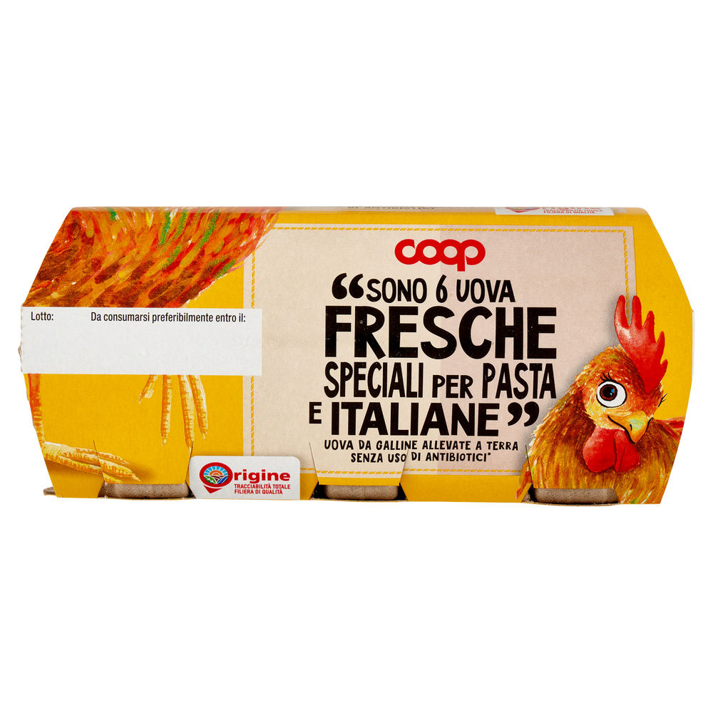 UOVA FRESCHE ALL. TERRA L SFOGL.GIAL.S/ANTIBIOTIC ORIGINE COOP SPECIALI PASTA X6 - 7