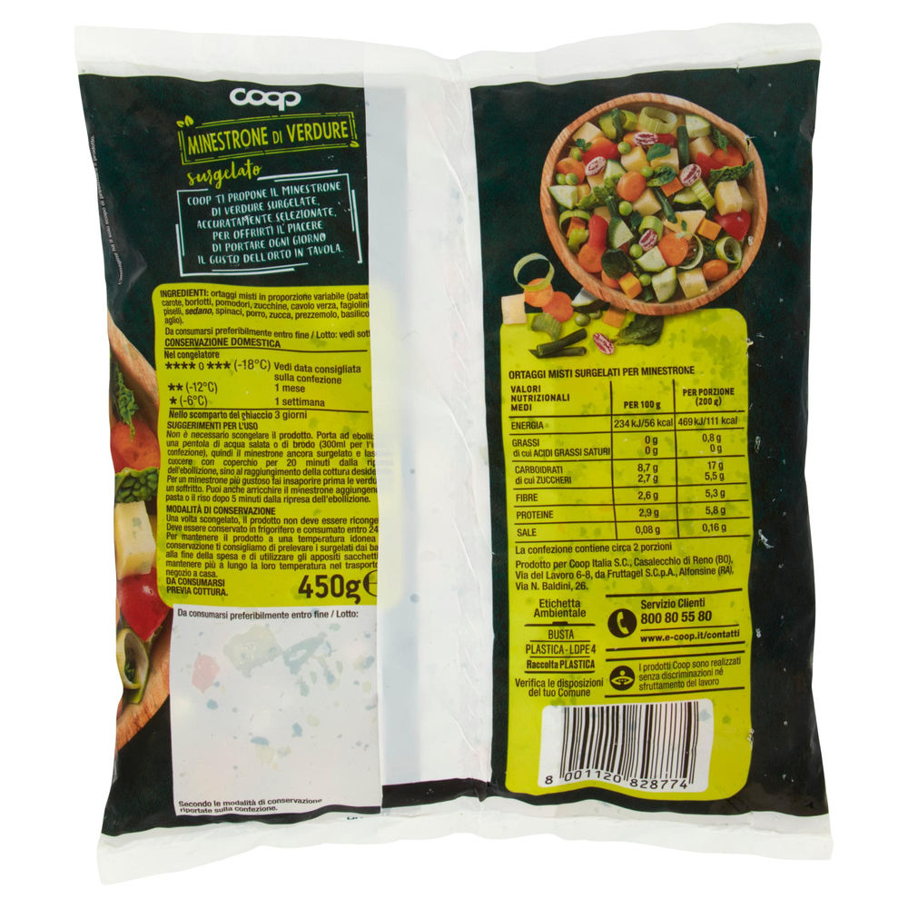 MINESTRONE DI VERDURE SURGELATO COOP BUSTA G 450 - 1