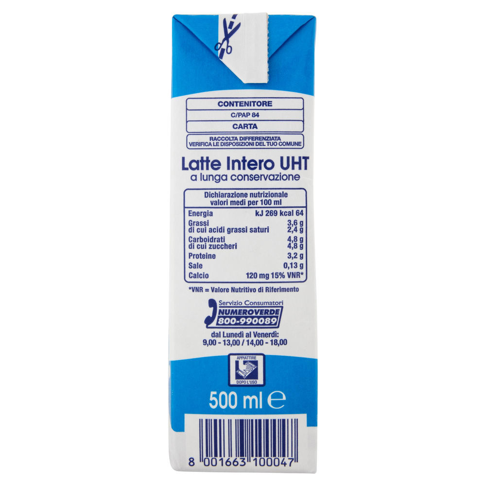 LATTE UHT INTERO C.ROMA ML 500 CENTRALE DEL LATTE DI ROMA - 3