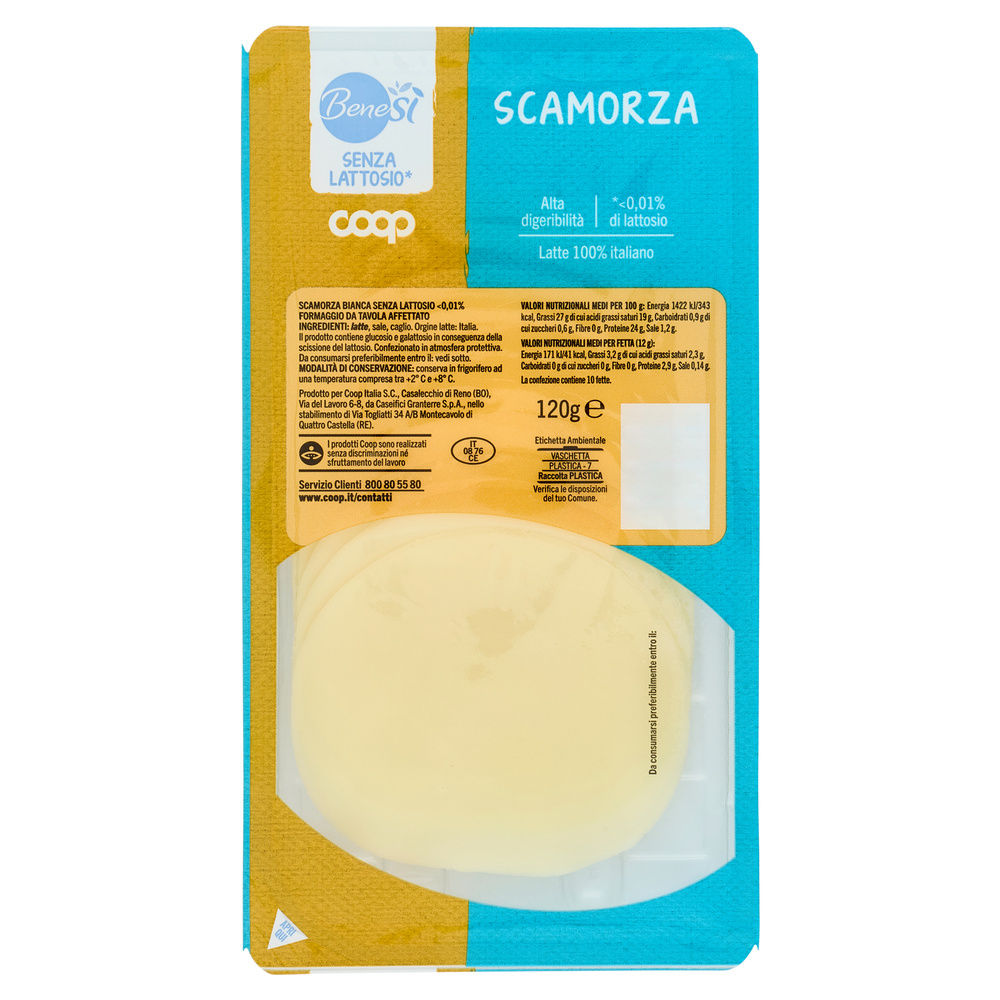 SCAMORZA A FETTE SENZA LATTOSIO COOP BENESI' G 120 - 0