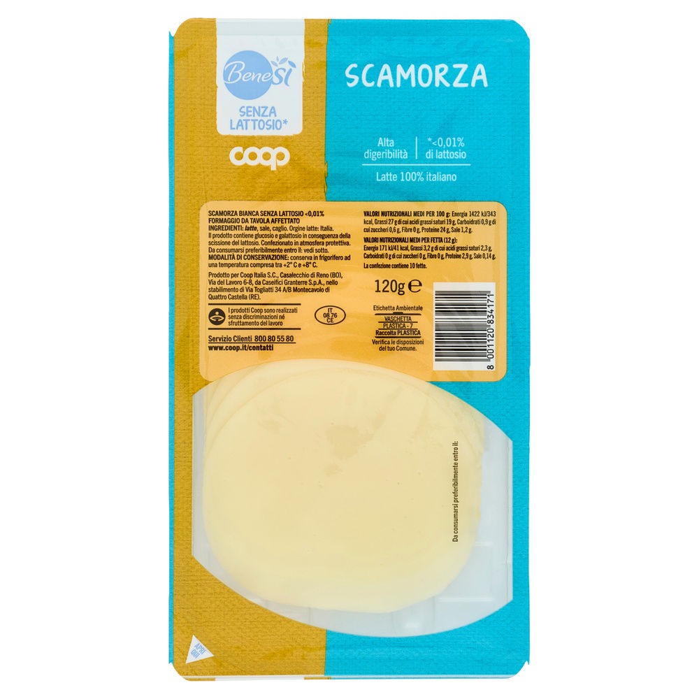 SCAMORZA A FETTE SENZA LATTOSIO COOP BENESI' G 120 - 2