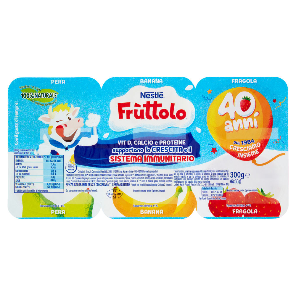 FRUTTOLO FORMAGGIO FRAGOLA-PERA-BANANA 6X50 G - 2