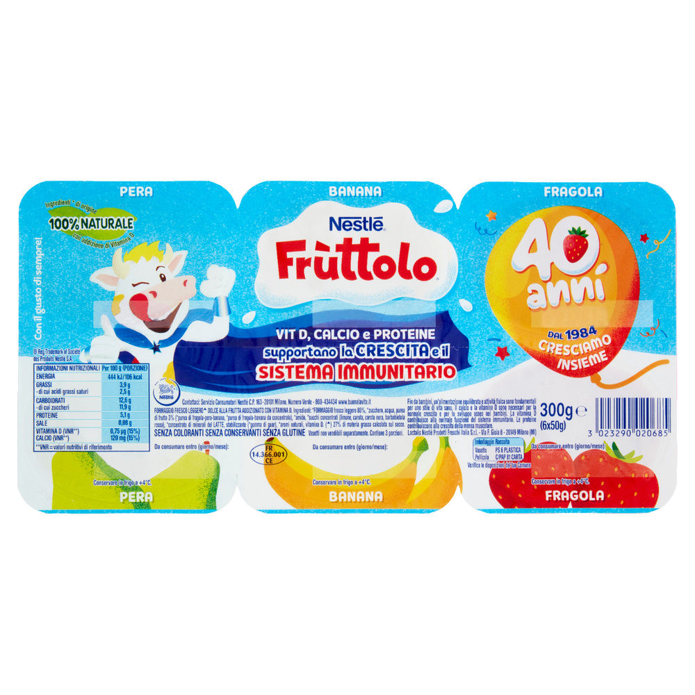 FRUTTOLO FORMAGGIO FRAGOLA-PERA-BANANA 6X50 G - 5