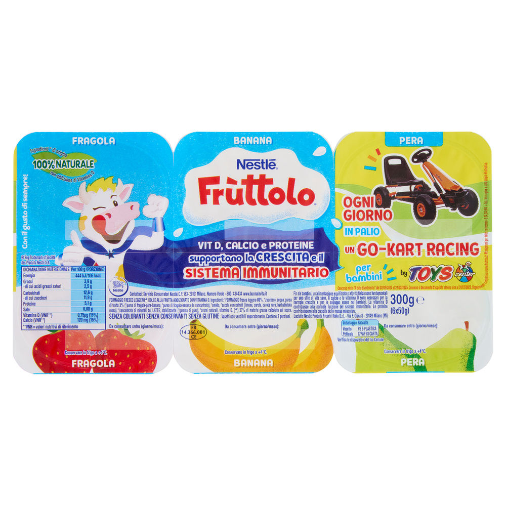FRUTTOLO FORMAGGIO FRAGOLA-PERA-BANANA 6X50 G - 1