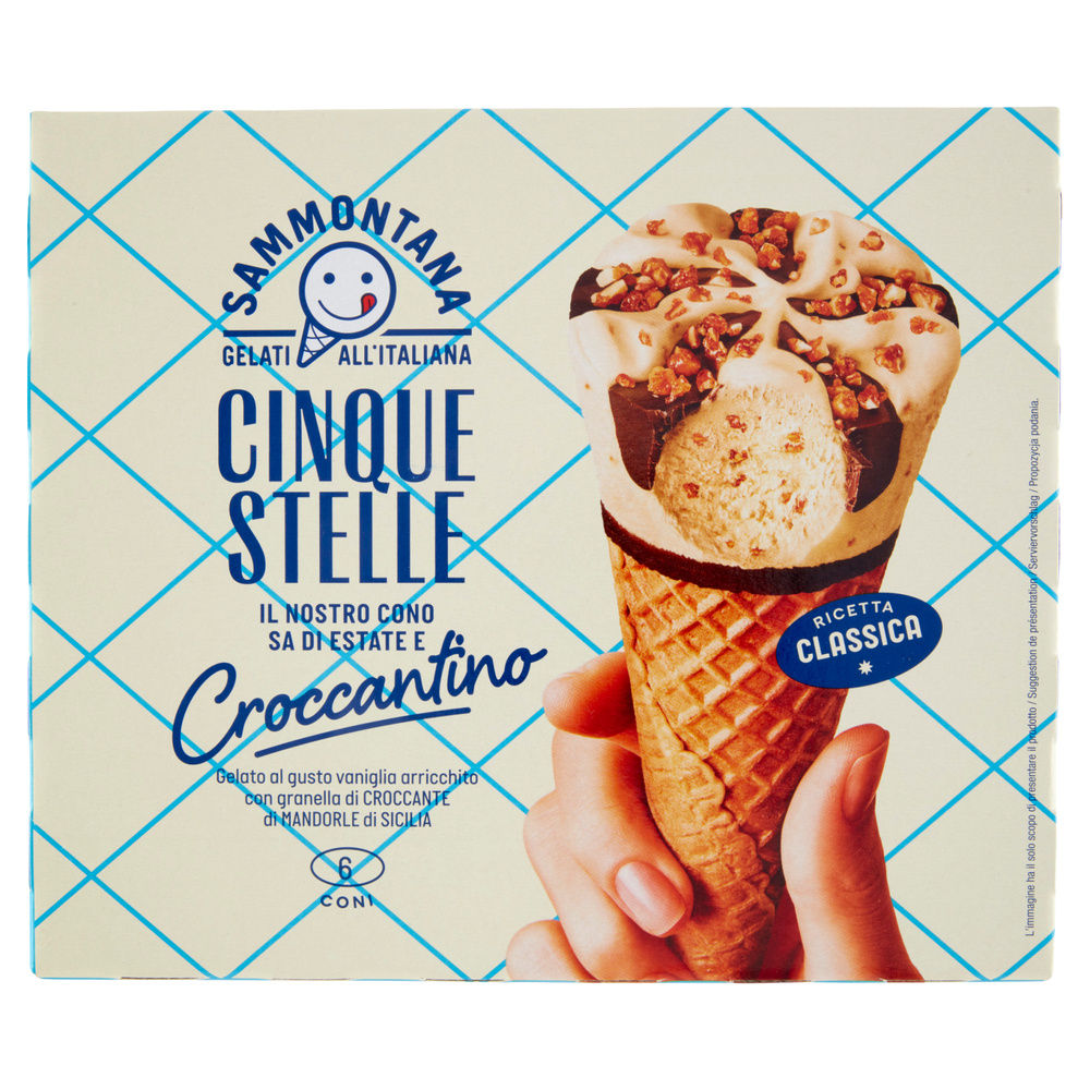 CONO CINQUE STELLE CROCCANTINO SAMMONTANA SCATOLA PZ 6 G 450 - 3