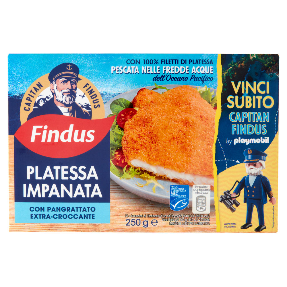 FILETTI DI PLATESSA IMPANATA CAPITAN FINDUS SCATOLA G 250 - 1