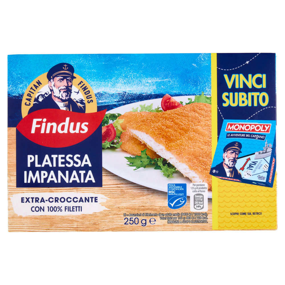 FILETTI DI PLATESSA IMPANATA CAPITAN FINDUS SCATOLA G 250 - 11