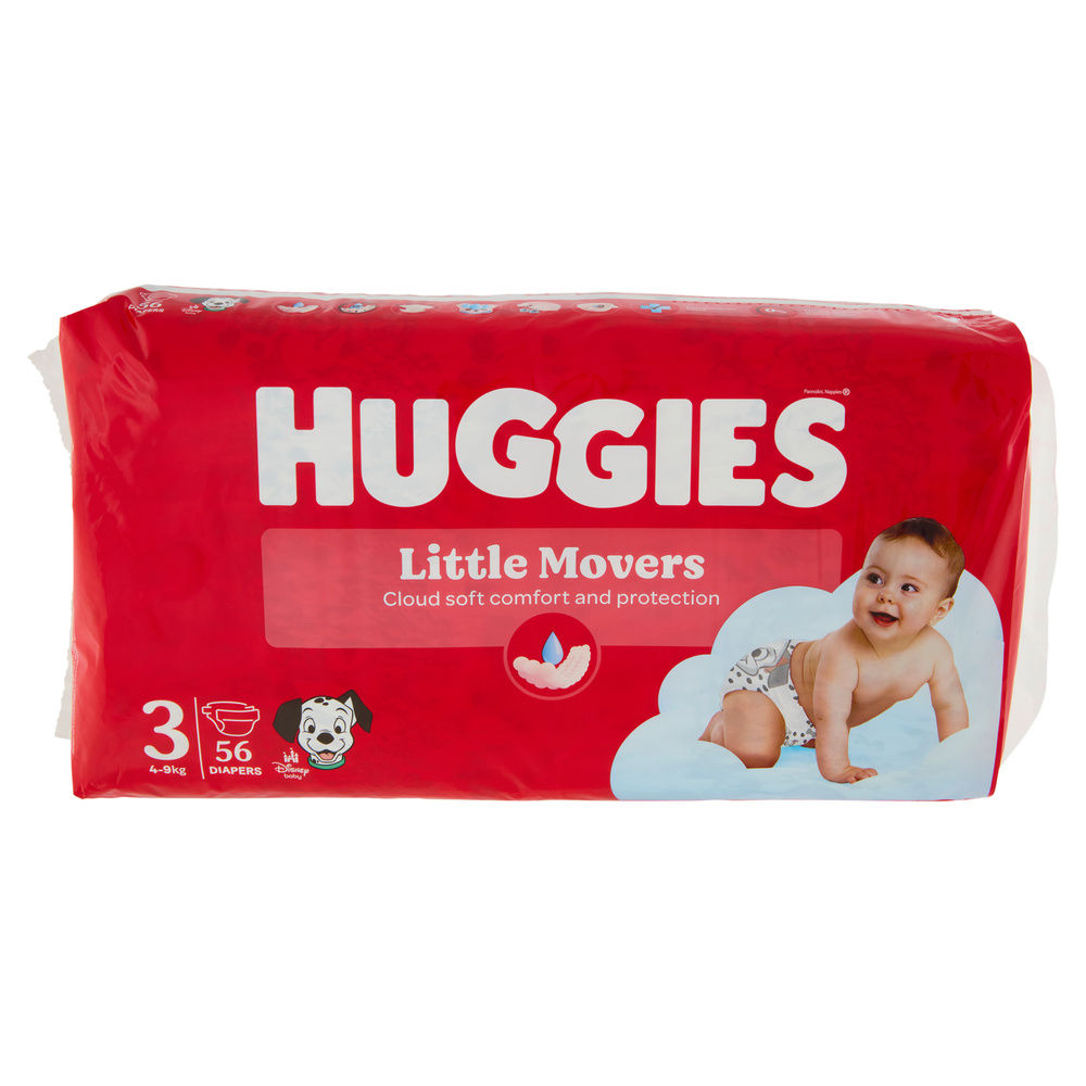 PANNOLINI HUGGIES LITTLE MOVERS TG.3 KG 4-9 PZ 56 - 2