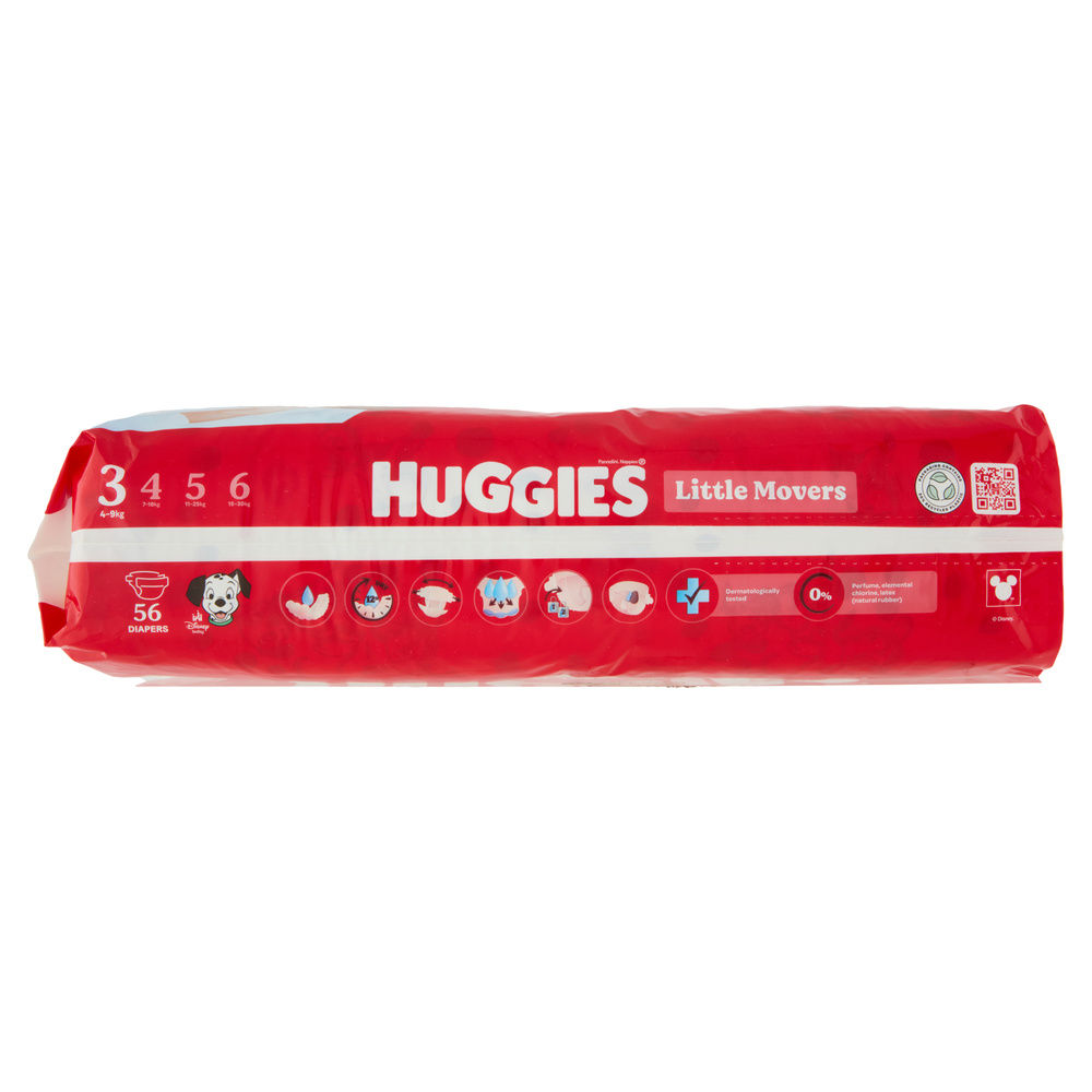 PANNOLINI HUGGIES LITTLE MOVERS TG.3 KG 4-9 PZ 56 - 5
