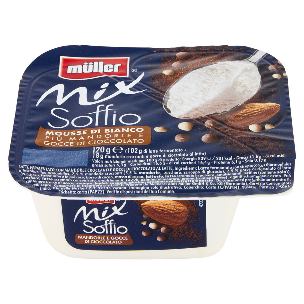 YOGURT MIX SOFFIO PIÙ MANDORLE GOCCE DI CIOCCOLATO MULLER  G 120 - 2