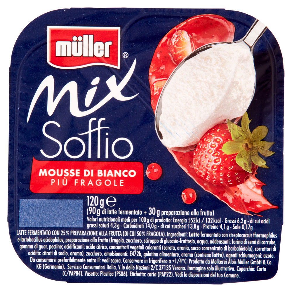 YOGURT MIX SOFFIO PIÙ FRAGOLA MULLER G 120 - 3