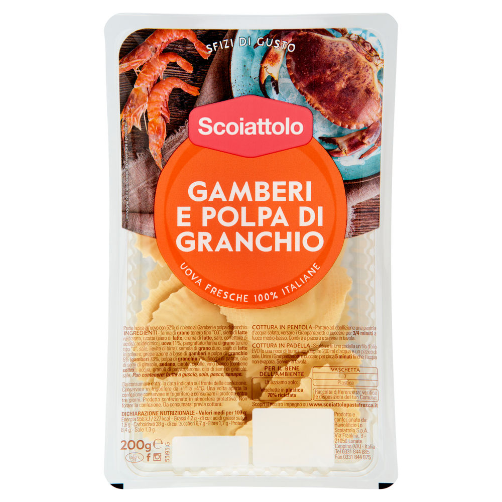 GRAN PANZEROTTI CON GAMBERI E POLPA DI GRANCHIO LO SCOIATTOLO G 200 - 0