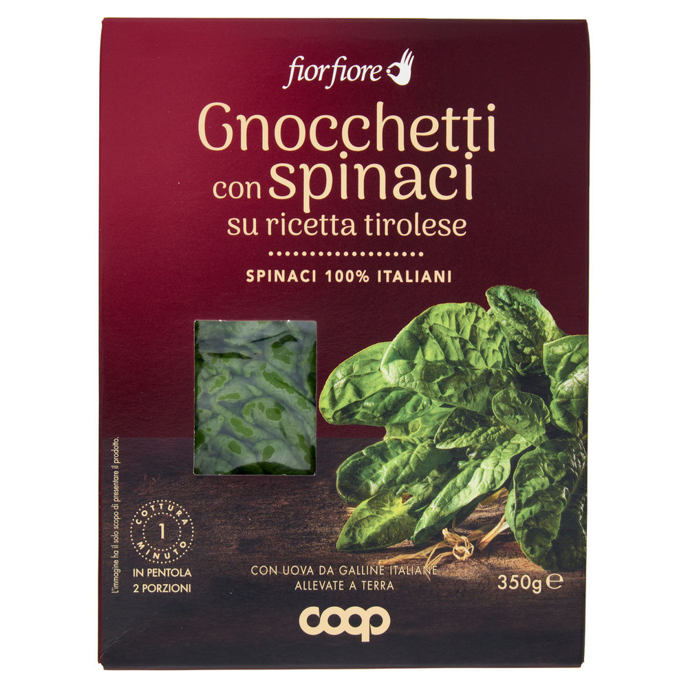 GNOCCHETTI TIROLESI SPINACI UOVA GALLINE ALLEVATE S/ANTIB. FIOR FIORE COOP G 350 - 2