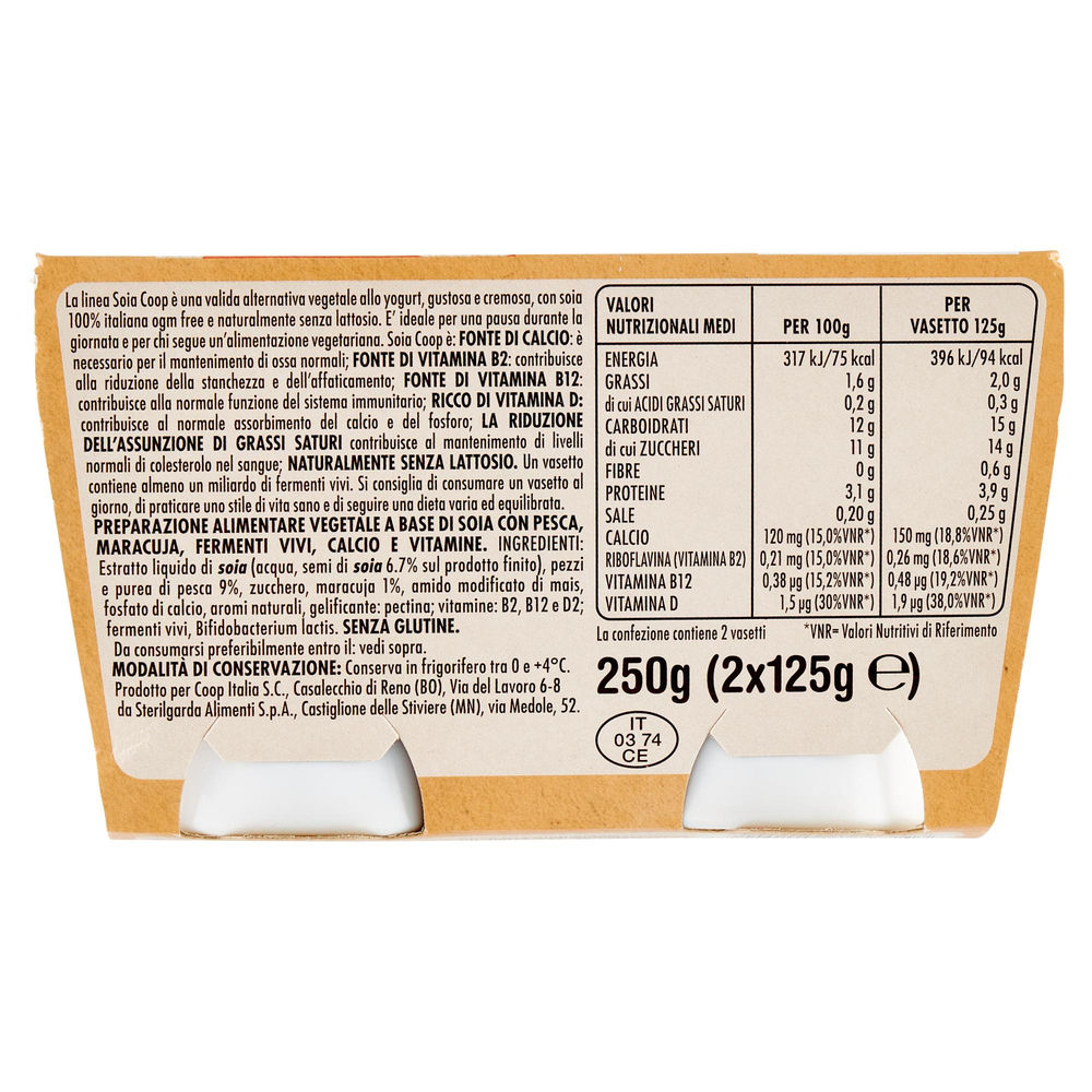 SOJA YO BENE.SI COOP PESCA E MARACUJA G 125 X 2 - 1