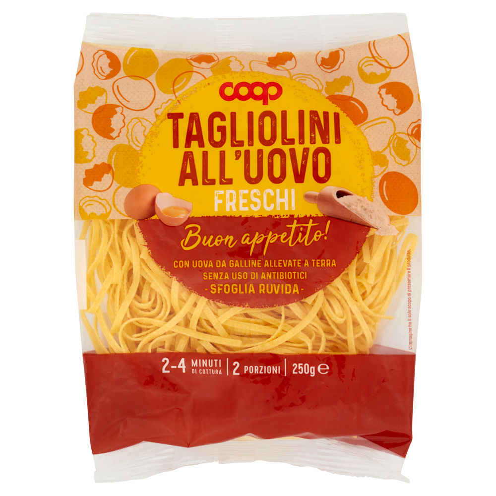 TAGLIOLINI FRESCHI CON UOVA GALLINE ALLEVATE SENZA ANTIBIOTICI COOP G 250 - 0