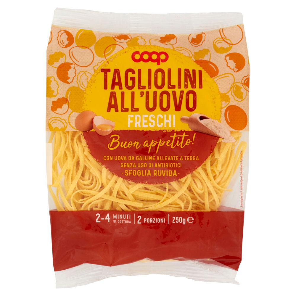 TAGLIOLINI FRESCHI CON UOVA GALLINE ALLEVATE SENZA ANTIBIOTICI COOP G 250 - 5
