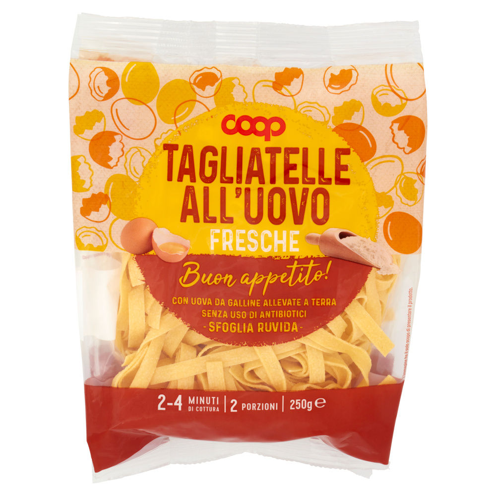 TAGLIATELLE FRESCHE CON UOVA GALLINE ALLEVATE SENZA ANTIBIOTICI COOP G 250 - 4