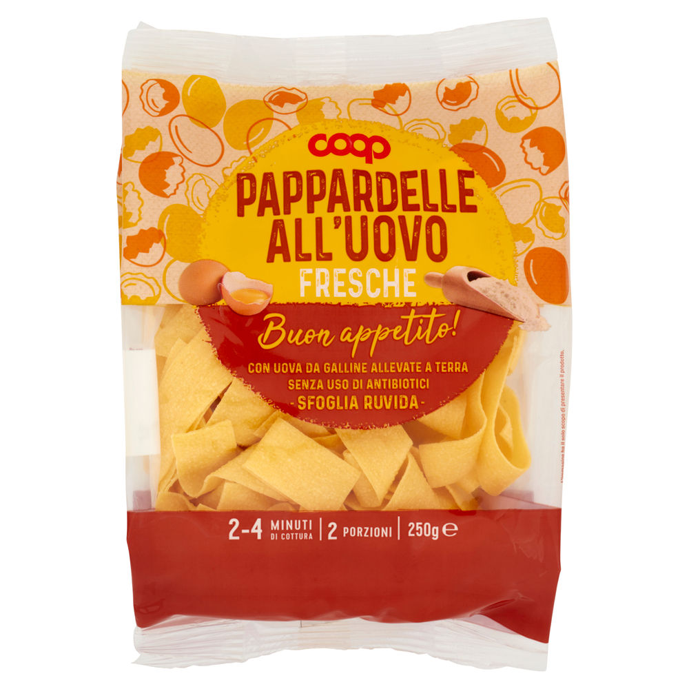 Pappardelle fresche con uova da galline allevate senza antibiotici coop g 250