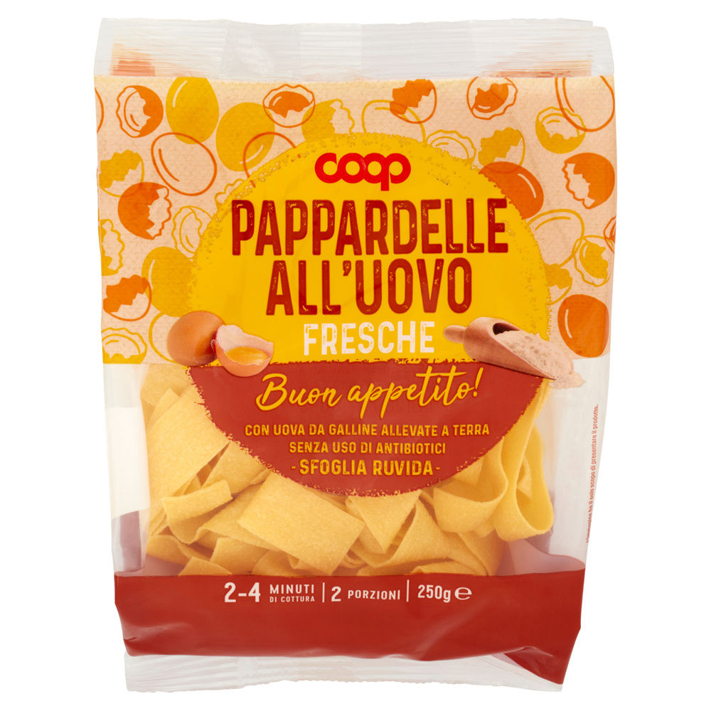 PAPPARDELLE FRESCHE CON UOVA DA GALLINE ALLEVATE SENZA ANTIBIOTICI COOP G 250 - 4