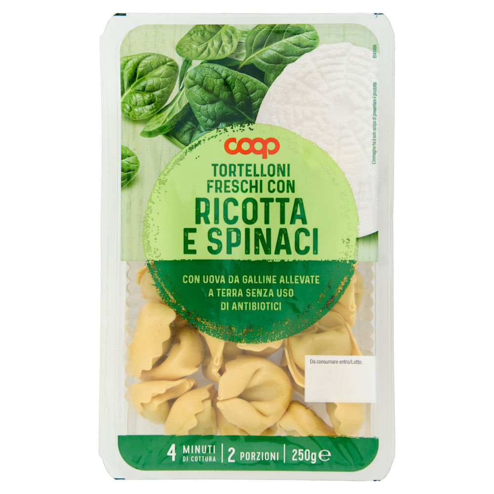 TORTELLONI FRESCHI RICOTTA SPINACI CON UOVA GALLINE ALLEVATE S/ANTIB. COOP G 250 - 6