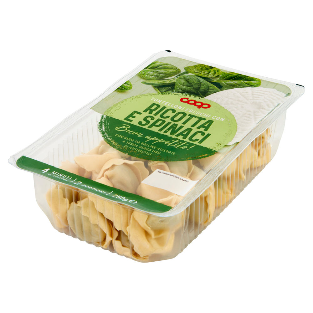TORTELLONI FRESCHI RICOTTA SPINACI CON UOVA GALLINE ALLEVATE S/ANTIB. COOP G 250 - 14