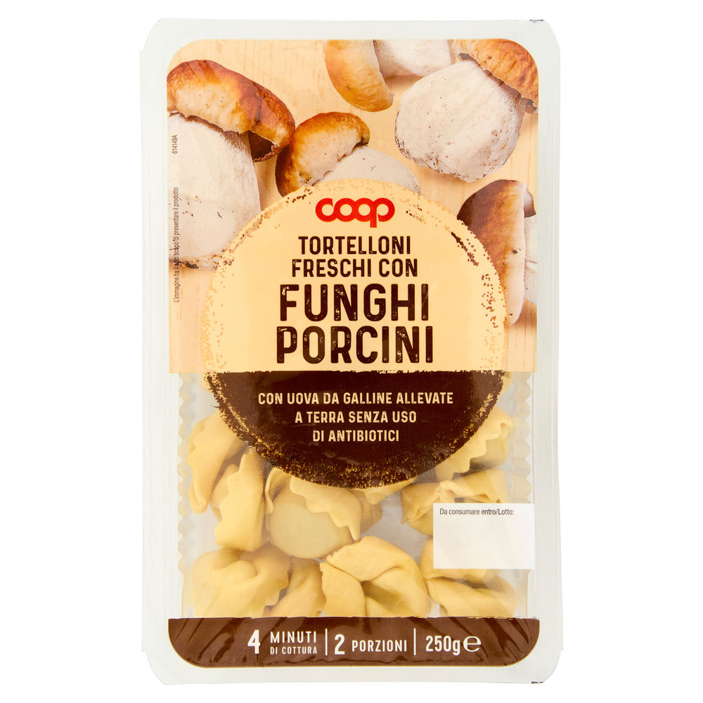 TORTELLONI FRESCHI FUNGHI PORCINI CON UOVA GALLINE ALLEVATE S/ANTIB. COOP G 250 - 0
