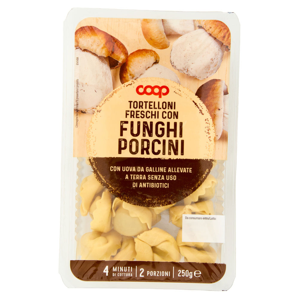 TORTELLONI FRESCHI FUNGHI PORCINI CON UOVA GALLINE ALLEVATE S/ANTIB. COOP G 250 - 14