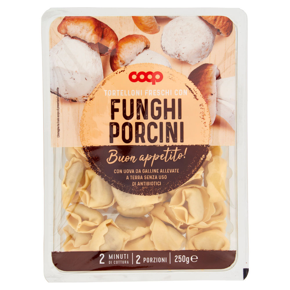 TORTELLONI FRESCHI FUNGHI PORCINI CON UOVA GALLINE ALLEVATE S/ANTIB. COOP G 250 - 8